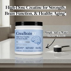 CreaBrainIQ High Dose Creatine Powder for Brain Health – 10g Per Serving – Su…
