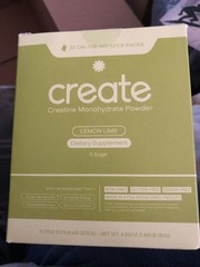 Create Creatine Monohydrate Powder Lemon Lime Dietary Supplement 30 sticks @ New
