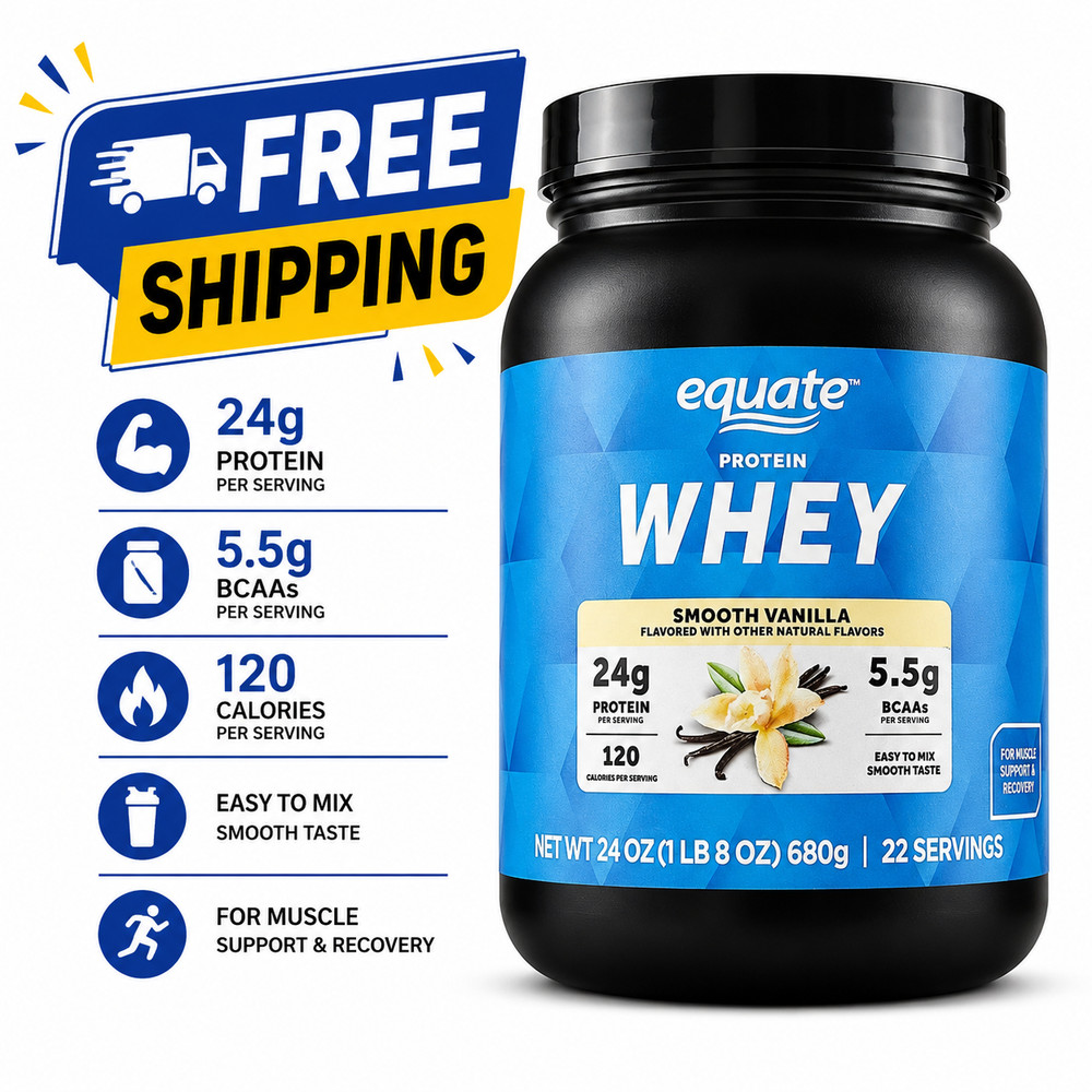Whey Protein Powder, Smooth Vanilla, 24 Oz