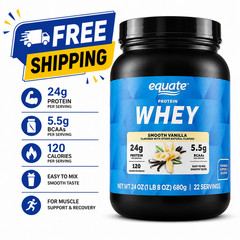 Whey Protein Powder, Smooth Vanilla, 24 Oz
