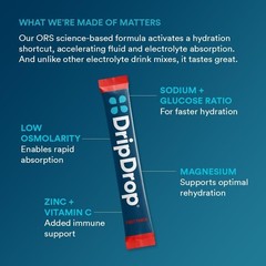 DripDrop Hydration Electrolyte Powder Packets – Fruit Punch – Single Serve Drink