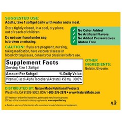 Nature Made Vitamin E 450 mg (1000 IU), 60 Softgels