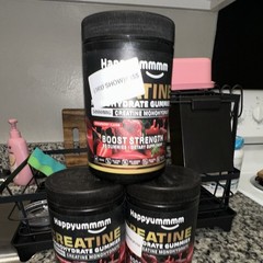 Happyummmm Creatine Monohydrate Gummies 5000mg Strawberry 90 Vegan GF