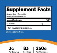 Pure L-Citrulline Powder 250 Grams – Pure Base for Enhanced Performance