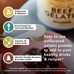Premium Gelatin COLLAGEN Powder BEEF Grass Fed Unflavored 2.2LB AMANDEAN