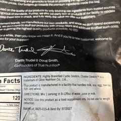 True Nutrition – Highly Branched Cyclic Dextrin – Carbohydrate Powder 2lb 07/27
