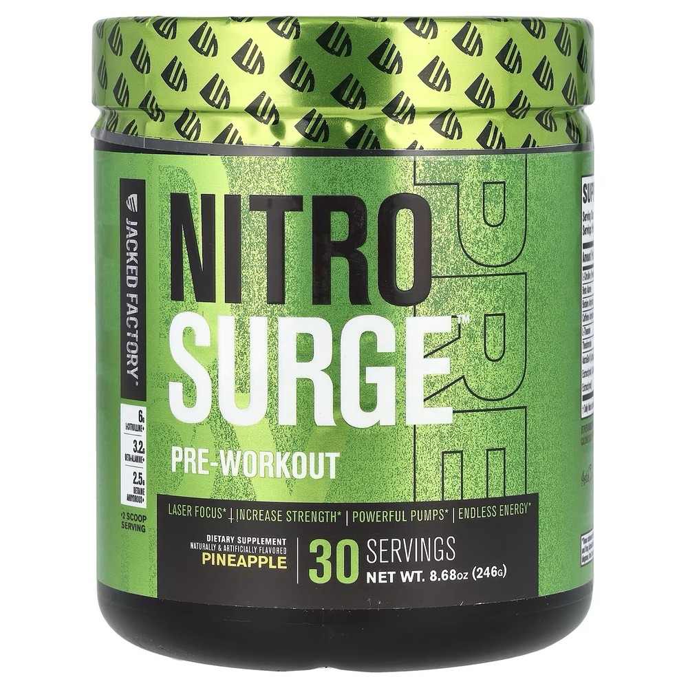 Jacked Factory Nitro Surge Pre-Workout Pineapple 30 Servings 8.68oz L-Citrulline