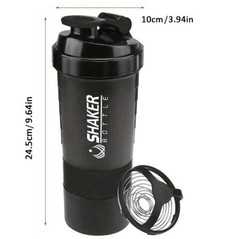 Protein Shaker – Blue/Grey 500ml | Protein Shaker with Screw Cap, Sieve &