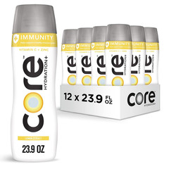CORE Hydration+ Immunity Lemon Vitamin C & Zinc Enhanced Water 23.9oz Pack of 12