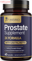 Prostate Health Supplements for Men – 3X Strength with 60 Count (Pack of 1)