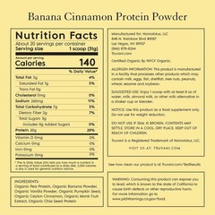 Truvani Plant-Based Protein Powder Vegan Non-GMO Banana Cinnamon 10 Serv