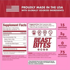 Creatine Infused Gummies – 5g Creatine Monohydrate, 75 Strawberry Gummies