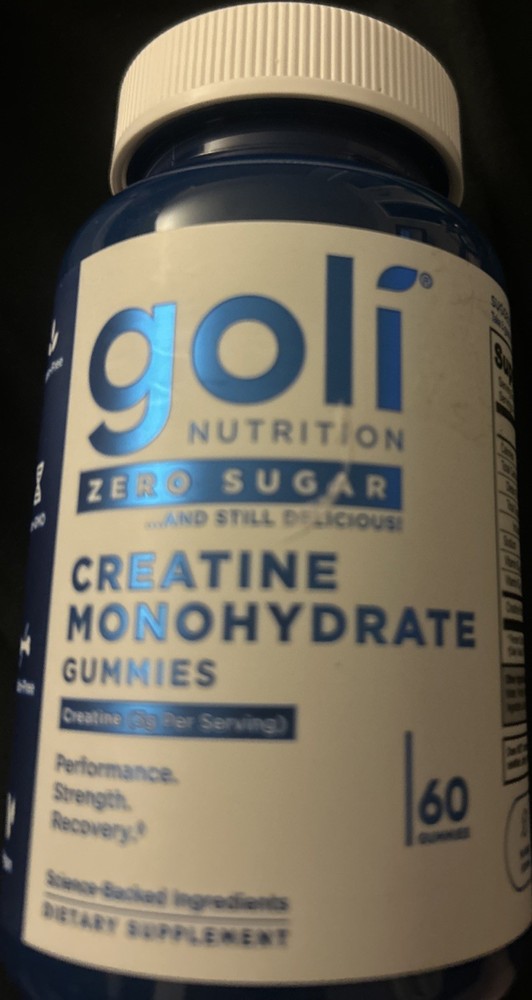 Goli Creatine Monohydrate Gummies 60 Count Zero Sugar Vegan Exp 10/2027 New