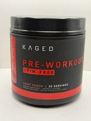 KAGED, Pre-Workout, Stim- Free, Fruit Punch 1.23 lb (558g) – New!