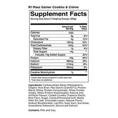 RULE 1 Mass Gainer 8 serv Cookies Creme Mass Weight Gainer 5.64lb