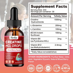 Creatine HCL Liquid Drops for Men & Women, Creatine Hydrochloride with L-Carniti