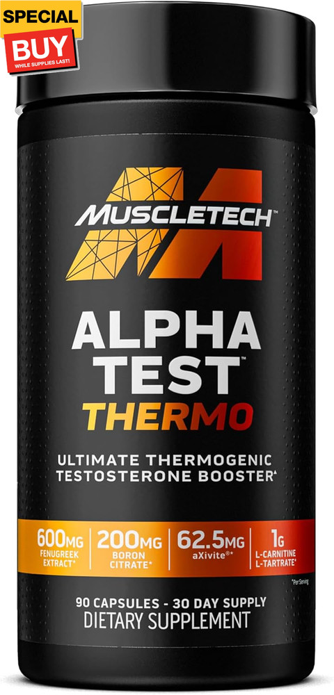 Thermogenic Testosterone Booster for Men, AlphaTest Thermo – T-Boost Mens Supple