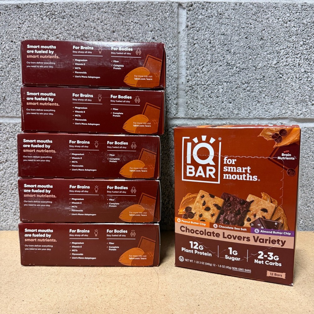 IQBAR – Chocolate Lovers Variety – 72 Count (6 Pack) – Vegan Energy Bars