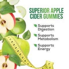 Apple Cider Vinegar Gummies Zero Sugar – Max Strength 60 Count (Pack of 1)