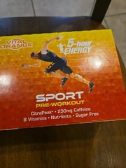 New Lot (2) x 5-Hour Energy Sport Pre-Workout Vital Orange 6-Pack Exp 10/30/2026