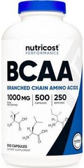Nutricost BCAA 1000mg, 500 Capsules (250 Serv), 2:1:1 Branched Chain Amino Acids