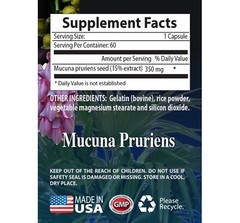 Natural Life MUCUNA PRURIENS VELVET BEANS EXTRACT – mood (1 Bottle, 60 Caps.)