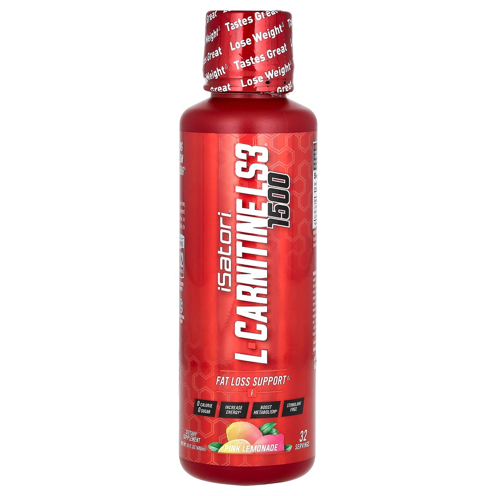 L-Carnitine LS3 1500, Pink Lemonade , 16 fl oz (480 ml)