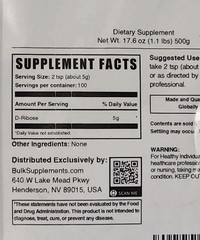 BulkSupplements D-Ribose Powder 17.6oz – 5000 mg Per Serving – 100 serving size