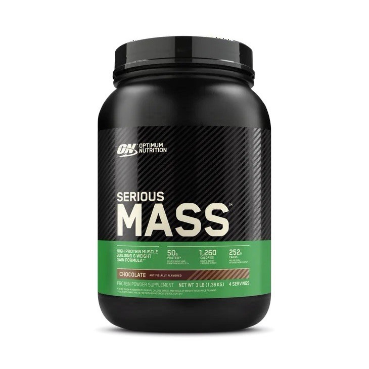 Optimum Nutrition Serious Mass Weight Gainer Powder Chocolate 3 lb