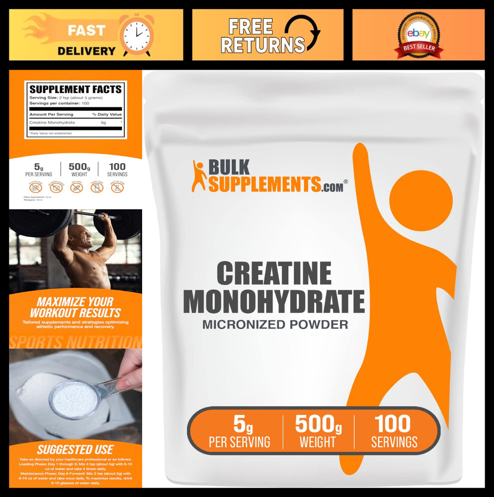 Micronized Creatine Monohydrate Powder – Unflavored, Pure & Gluten-Free, 500g
