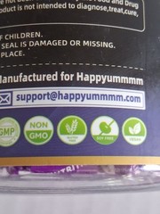 HAPPYUMMMM D3 & K2 SOFTCHEWS BLUEBERRY (60) SUGAR & GLUTEN FREE SUPPLEMENTS