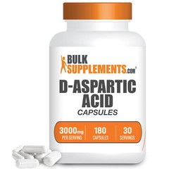 BulkSupplements D-Aspartic Acid 180 Capsules – 300 mg Per Serving
