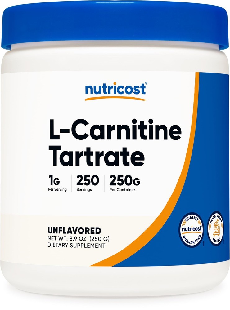 Nutricost L-Carnitine Tartrate Powder (250 Grams) 8.9 Ounce (Pack of 1), Red