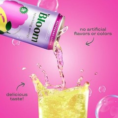 Bloom Nutrition Sparkling Energy Drink 12 Fl Oz (Pack of 12) Raspberry Lemon