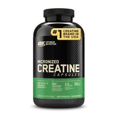 Creatine Monohydrate Capsules 2500mg 200 Count Keto Friendly Optimum Nutrition