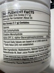 THORNE Creatine + Alpha GPC Watermelon Lemonade 30 Servings