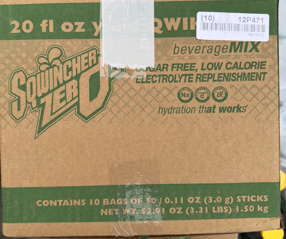 Sqwincher Zero qwikSTIK Sugar Free Electrolyte Powder Case Of 500 Cool Citrus