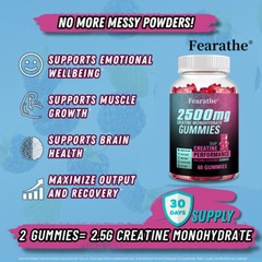 Creatine Monohydrate – Increase Strength & Build Muscle, 60 Gummies