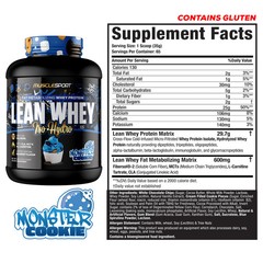Lean Whey, Iso-Hydro, MONSTER COOKIE , 5 lbs (2,275 g)