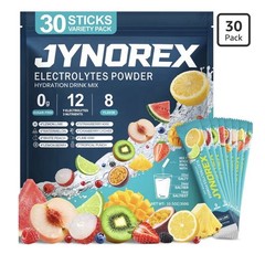 JYNOREX Sugar-Free Electrolytes Powder Drink Mix Variety Pack, 30 Sticks