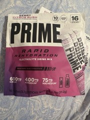 RARE-PRIME Ice Hydration Drink Sticks Berry Citrus Rush Flavor, 2-Pack, 32-Count