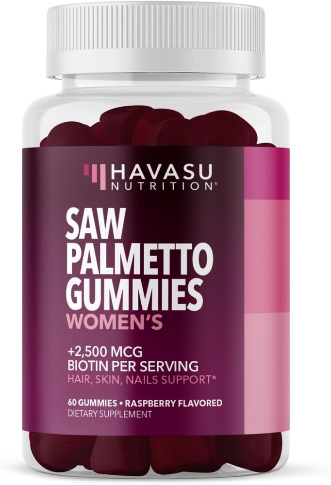 Saw Palmetto for Women + 2500 mcg Biotin Gummies DHT Blocker & Biotin Gummies 60