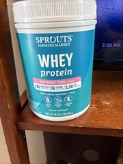 Sprouts Farmers Market Whey Protein birthday cake