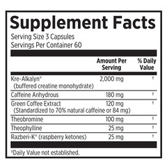 EFX KRE ALKALYN HARDCORE Creatine Energy Fat Loss Caffeine VALUE SIZE 180 Caps