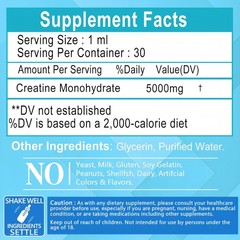 Creatine Liquid Drops – 98% High Absorption 1 Fl Oz (Pack of 1)