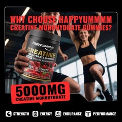 Creatine Monohydrate Gummies, NSF Certified, 5g Dose for Men & Women to Suppo…