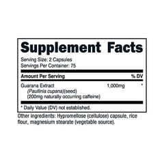 Primal Guarana (1000 MG Per Serving) (150 Capsules) – 200 MG Natural Caffeine