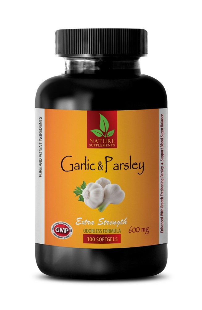 odorless garlic – GARLIC & PARSLEY – garlic pills – 1 Bottle 100 Softgels
