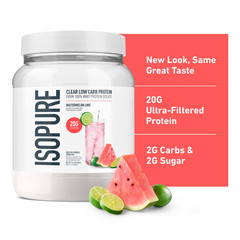 Isopure Clear Low Carb 100% Whey Protein Isolate Powder, Watermelon Lime, 14 Oz