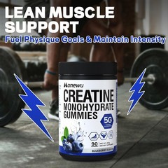 Lab-Verified Creatine Gummies – 5g Per Serving, 90 Count, Blueberry Flavor